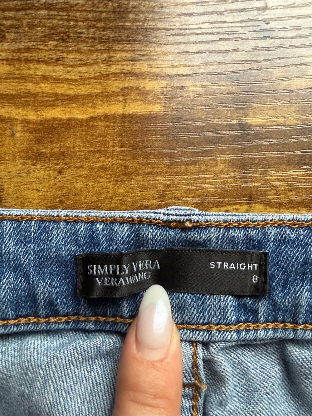 Simply Vera Wang Women’s Size 8 Medium Blue Straight Leg Jeans - Picture 5 of 9